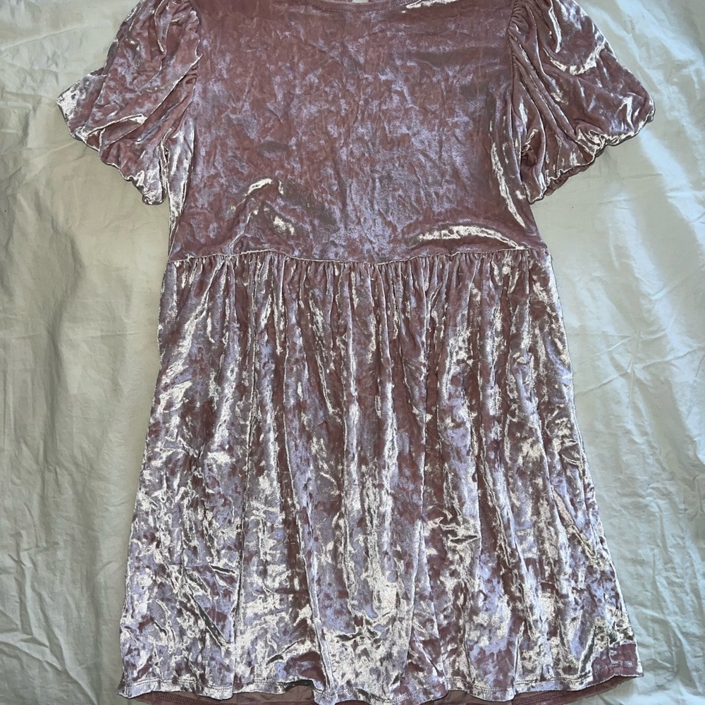 Carter's Velvet Mauve Pink Short Sleeve Casual Dress